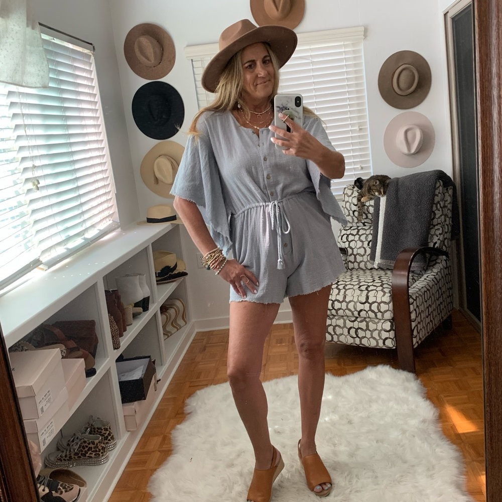 VICI boho chambray romper-NWT